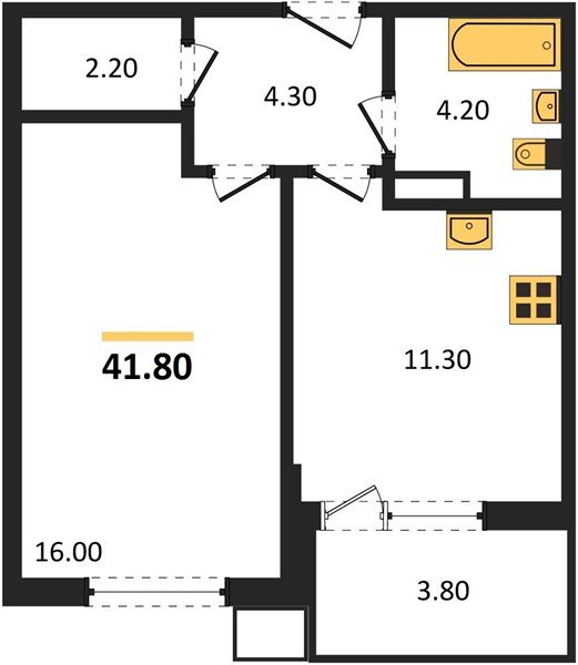 Фото №1: 1-комнатная квартира 41 м² - Краснодар, Парк Победы, мкр. Прикубанский внутригородской округ