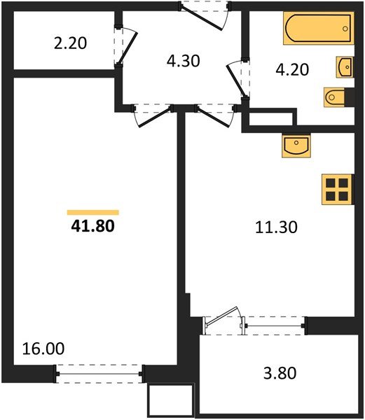 Фото №1: 1-комнатная квартира 41 м² - Краснодар, Парк Победы, мкр. Прикубанский внутригородской округ