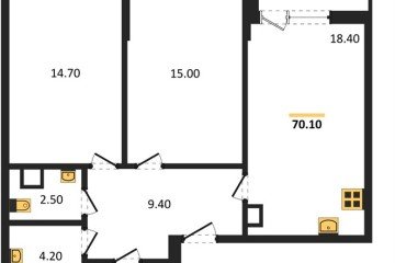 Фото №1: 2-комнатная квартира 70 м² - Краснодар, мкр. Прикубанский внутригородской округ, 