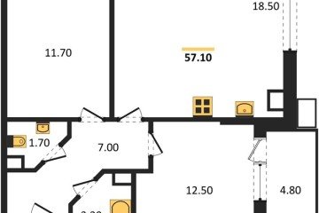 Фото №1: 2-комнатная квартира 59 м² - Краснодар, мкр. Прикубанский внутригородской округ, 