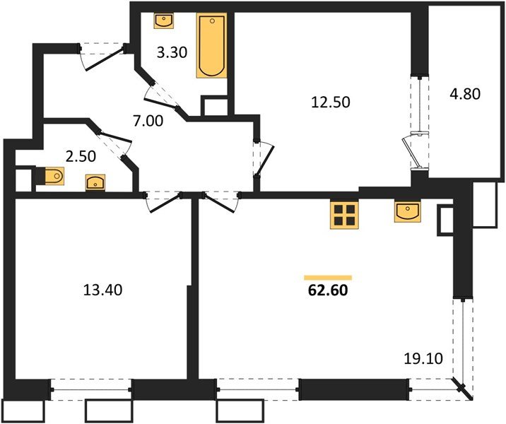 Фото №1: 2-комнатная квартира 62 м² - Краснодар, Парк Победы, мкр. Прикубанский внутригородской округ