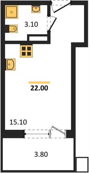 Фото №1: Студия 22 м² - Краснодар, Парк Победы, 