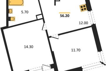 Фото №1: 2-комнатная квартира 56 м² - Краснодар, мкр. Прикубанский внутригородской округ, 
