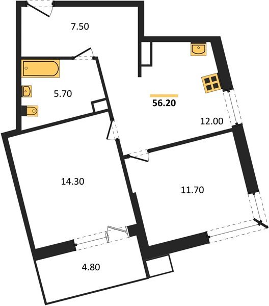 Фото №1: 2-комнатная квартира 56 м² - Краснодар, Парк Победы, мкр. Прикубанский внутригородской округ