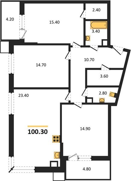 Фото №1: 3-комнатная квартира 100 м² - Краснодар, Парк Победы, мкр. Прикубанский внутригородской округ
