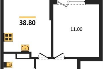 Фото №1: 1-комнатная квартира 38 м² - Краснодар, мкр. Прикубанский внутригородской округ, 