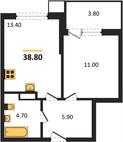 Фото №1: 1-комнатная квартира 38 м² - Краснодар, Парк Победы, мкр. Прикубанский внутригородской округ