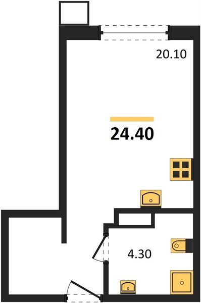 Фото №1: Студия 24 м² - Краснодар, Парк Победы, мкр. Прикубанский внутригородской округ