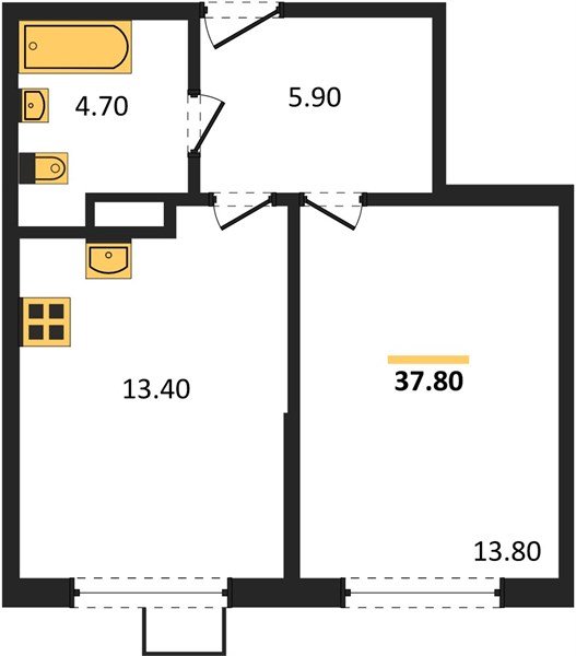 Фото №1: 1-комнатная квартира 37 м² - Краснодар, Парк Победы, мкр. Прикубанский внутригородской округ