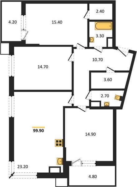 Фото №1: 3-комнатная квартира 99 м² - Краснодар, Парк Победы, мкр. Прикубанский внутригородской округ