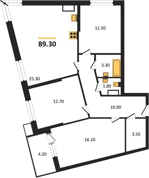 Фото №1: 2-комнатная квартира 89 м² - Краснодар, Парк Победы, мкр. Прикубанский внутригородской округ
