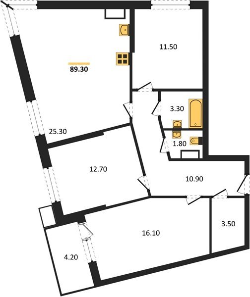 Фото №1: 2-комнатная квартира 89 м² - Краснодар, Парк Победы, мкр. Прикубанский внутригородской округ