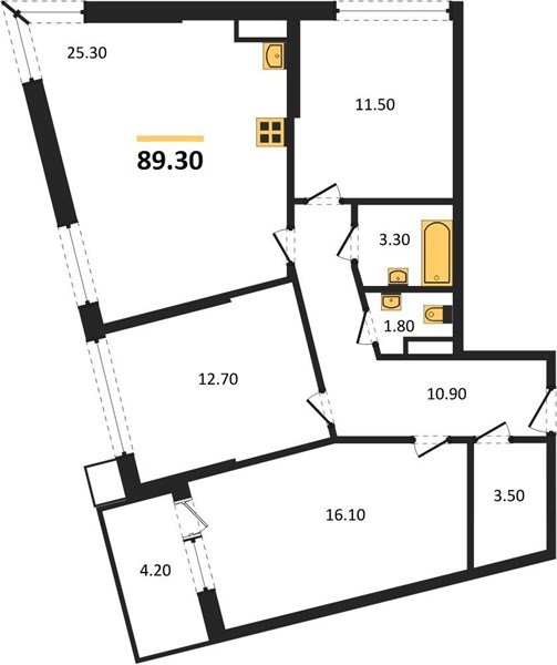 Фото №1: 3-комнатная квартира 89 м² - Краснодар, Парк Победы, 