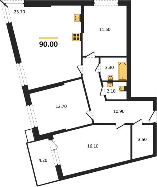Фото №1: 3-комнатная квартира 90 м² - Краснодар, Парк Победы, мкр. Прикубанский внутригородской округ