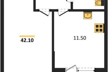 Фото №1: 1-комнатная квартира 42 м² - Краснодар, мкр. Прикубанский внутригородской округ, 