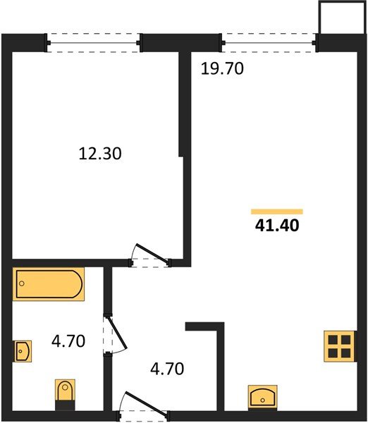 Фото №1: 1-комнатная квартира 41 м² - Краснодар, Парк Победы, мкр. Прикубанский внутригородской округ