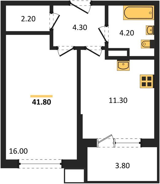 Фото №1: 1-комнатная квартира 41 м² - Краснодар, Парк Победы, мкр. Прикубанский внутригородской округ