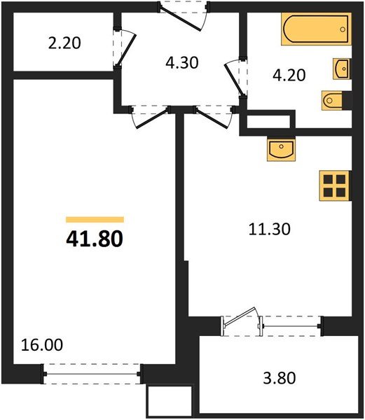 Фото №1: 1-комнатная квартира 41 м² - Краснодар, Парк Победы, мкр. Прикубанский внутригородской округ