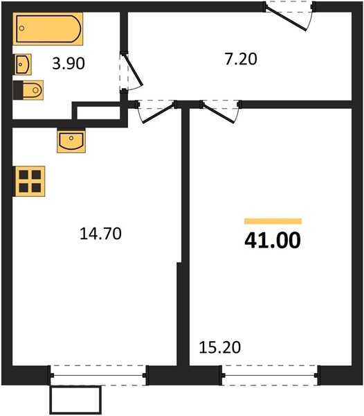 Фото №1: 1-комнатная квартира 41 м² - Краснодар, Парк Победы, мкр. Прикубанский внутригородской округ