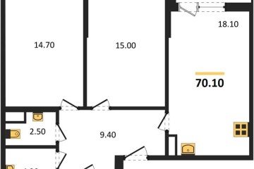 Фото №1: 2-комнатная квартира 70 м² - Краснодар, мкр. Прикубанский внутригородской округ, 