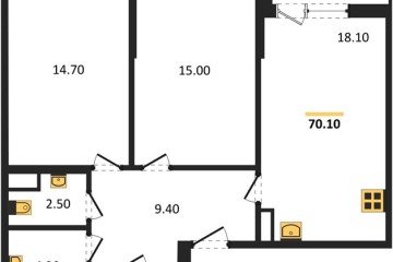 Фото №1: 2-комнатная квартира 70 м² - Краснодар, мкр. Прикубанский внутригородской округ, 