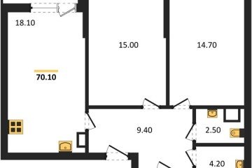 Фото №1: 2-комнатная квартира 70 м² - Краснодар, мкр. Прикубанский внутригородской округ, 