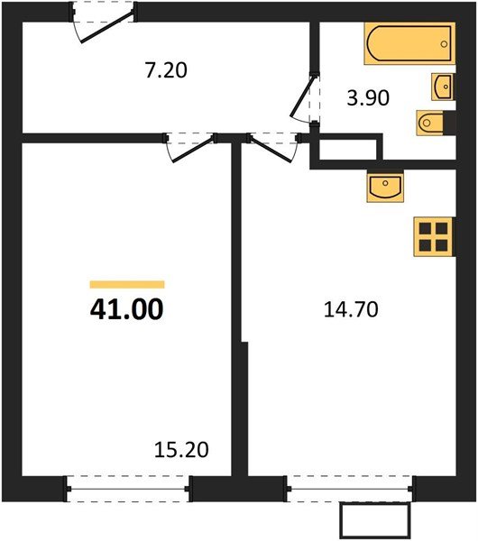 Фото №1: 1-комнатная квартира 41 м² - Краснодар, Парк Победы, мкр. Прикубанский внутригородской округ