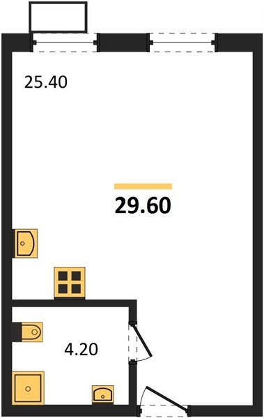 Фото №1: Студия 29 м² - Краснодар, Прикубанский внутригородской округ, мкр. Парк Победы