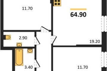 Фото №1: 2-комнатная квартира 64 м² - Краснодар, мкр. Парк Победы, 
