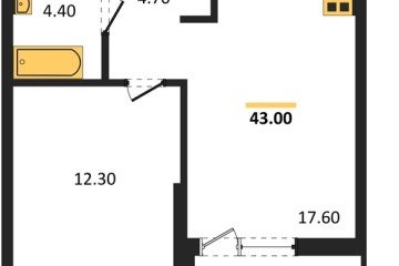 Фото №1: 1-комнатная квартира 43 м² - Краснодар, мкр. Парк Победы, 