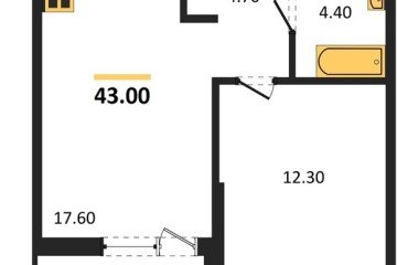 Фото №1: 1-комнатная квартира 43 м² - Краснодар, мкр. Парк Победы, 