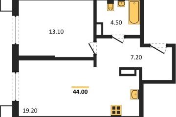 Фото №1: 1-комнатная квартира 44 м² - Краснодар, мкр. Парк Победы, 