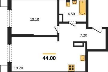 Фото №1: 1-комнатная квартира 44 м² - Краснодар, мкр. Парк Победы, 