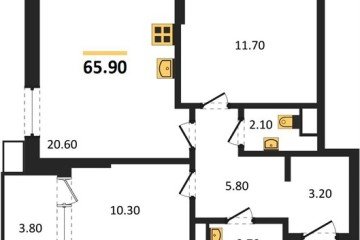 Фото №1: 2-комнатная квартира 65 м² - Краснодар, мкр. Парк Победы, 