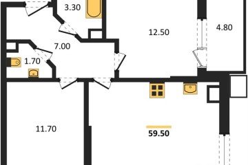Фото №1: 2-комнатная квартира 59 м² - Краснодар, мкр. Парк Победы, 