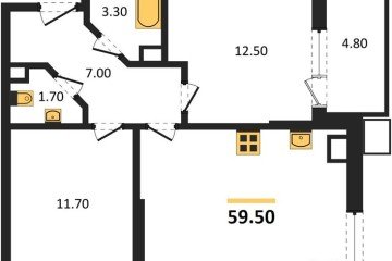 Фото №1: 2-комнатная квартира 59 м² - Краснодар, мкр. Парк Победы, 