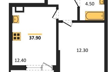 Фото №1: 1-комнатная квартира 37 м² - Краснодар, мкр. Парк Победы, 