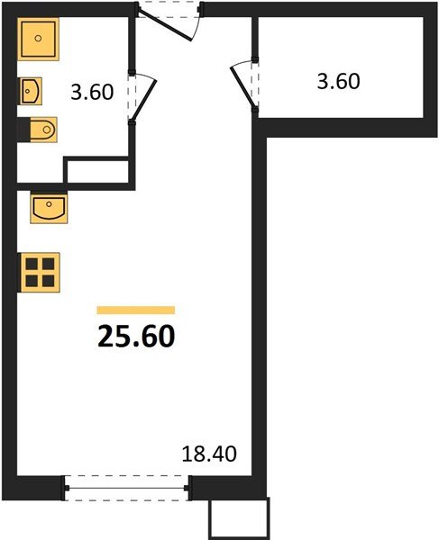 Фото №1: Студия 25 м² - Краснодар, Прикубанский внутригородской округ, мкр. Парк Победы