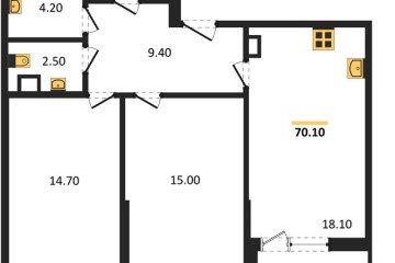 Фото №1: 2-комнатная квартира 70 м² - Краснодар, мкр. Парк Победы, 