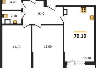 Фото №1: 2-комнатная квартира 70 м² - Краснодар, мкр. Парк Победы, 