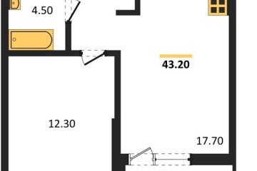 Фото №1: 1-комнатная квартира 43 м² - Краснодар, мкр. Парк Победы, 