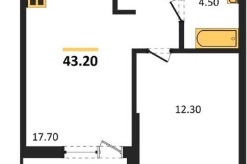 Фото №1: 1-комнатная квартира 43 м² - Краснодар, мкр. Парк Победы, 
