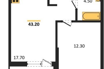 Фото №1: 1-комнатная квартира 43 м² - Краснодар, мкр. Парк Победы, 