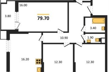 Фото №1: 3-комнатная квартира 79 м² - Краснодар, мкр. Парк Победы, 