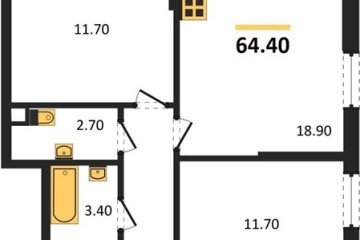 Фото №1: 2-комнатная квартира 64 м² - Краснодар, мкр. Парк Победы, 