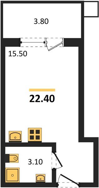 Фото №1: Студия 22 м² - Краснодар, Прикубанский внутригородской округ, мкр. Парк Победы