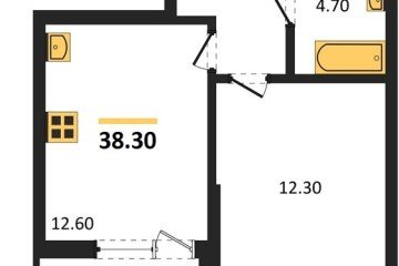 Фото №1: 1-комнатная квартира 38 м² - Краснодар, мкр. Парк Победы, 