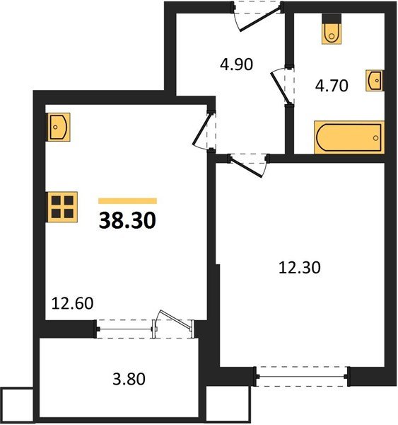 Фото №1: 1-комнатная квартира 38 м² - Краснодар, Прикубанский внутригородской округ, мкр. Парк Победы