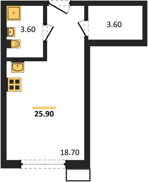 Фото №1: Студия 25 м² - Краснодар, Прикубанский внутригородской округ, мкр. Парк Победы