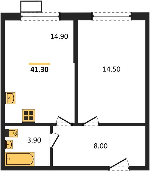 Фото №1: 1-комнатная квартира 41 м² - Краснодар, Прикубанский внутригородской округ, мкр. Парк Победы